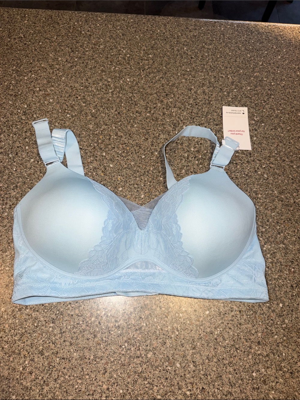 Sonashape Light Blue Lace-Trim Wireless Comfort Bra